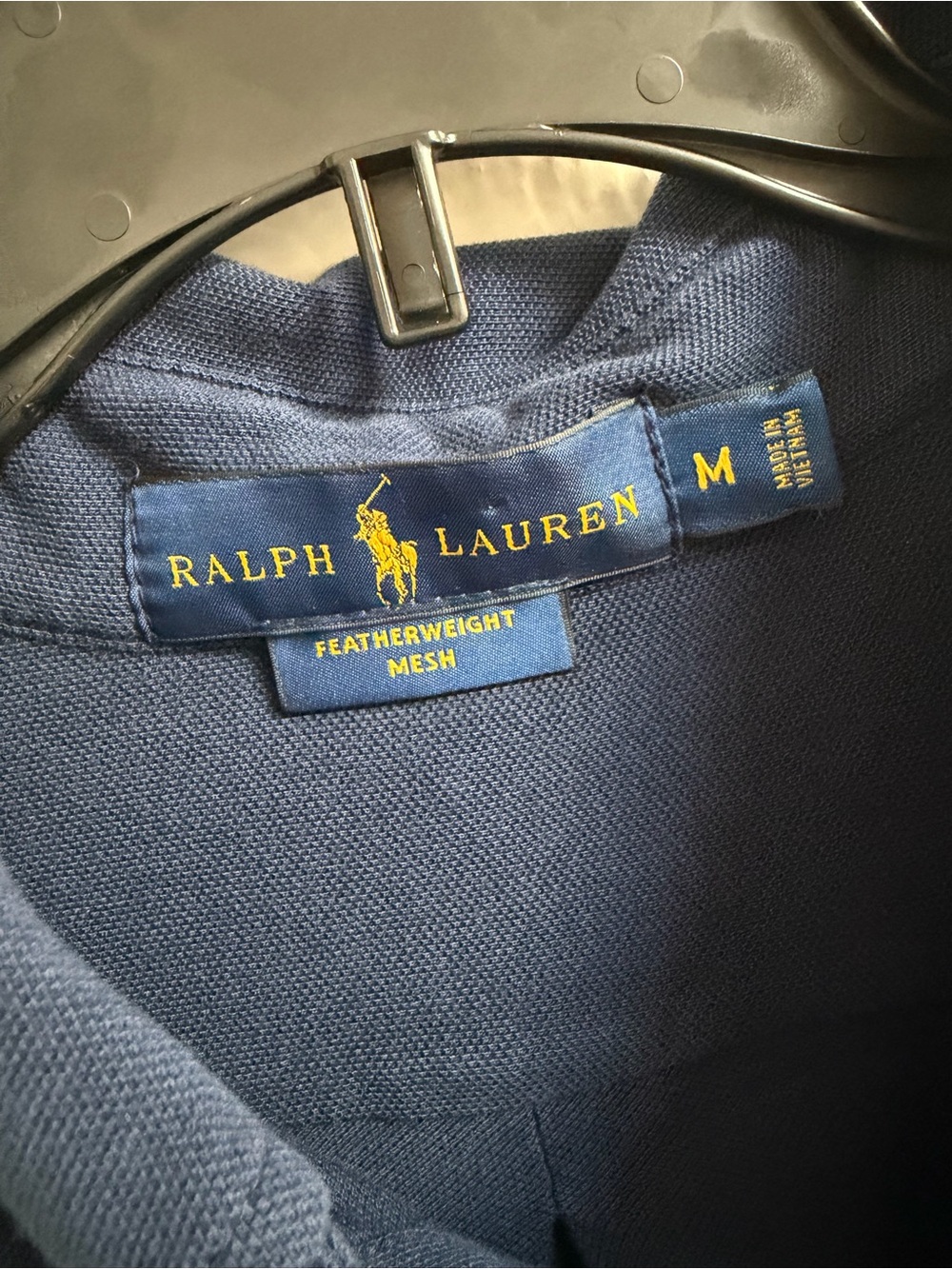 POLO RALPH LAUREN Men's Classic Fit Featherweight Mesh Shirt Medium Navy - Picture 4 of 7